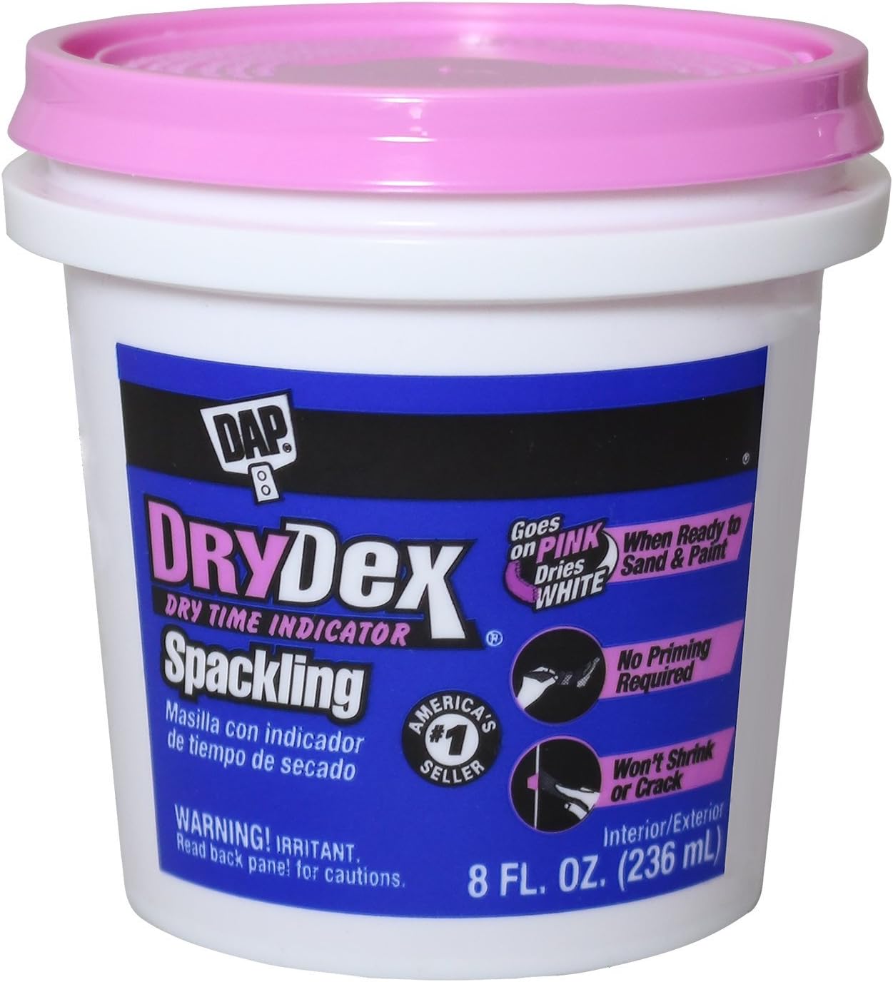 Dap 12328 DryDex Spackling Interior/Exterior, 1/2-Pint , White