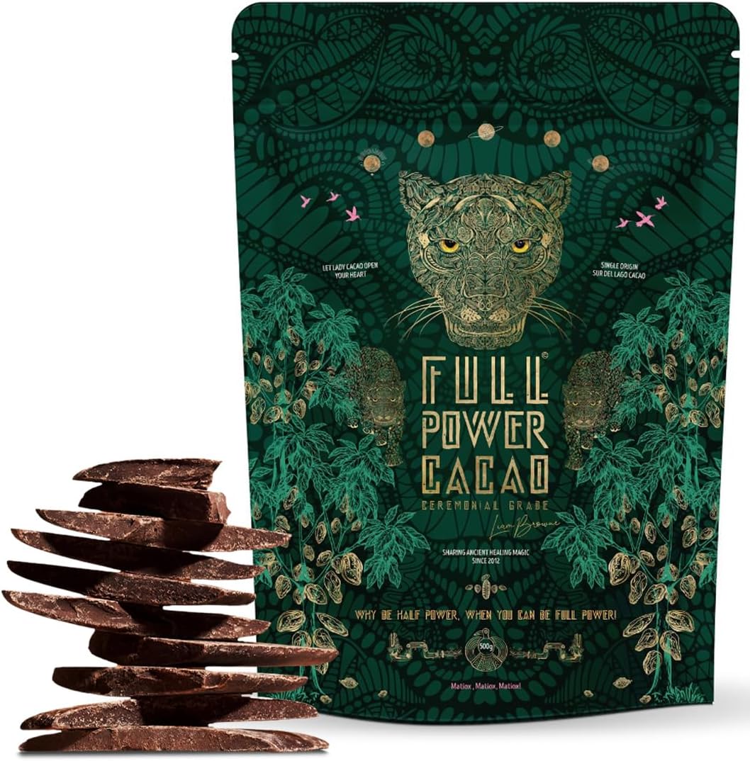 FULL POWER CACAO - Ceremonial Grade Cacao 500g - Premium Raw & Pure Ceremonial Grade Cacao for Heartwarming Rituals & Healing Journeys, As Seen On Dragon's Den - From Local Farmers in Venezuela