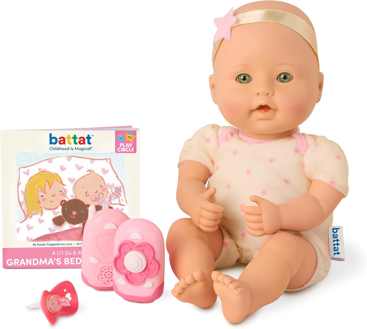 Battat Baby Doll Bed Time Set, 12-Inch Soft Body, Playset