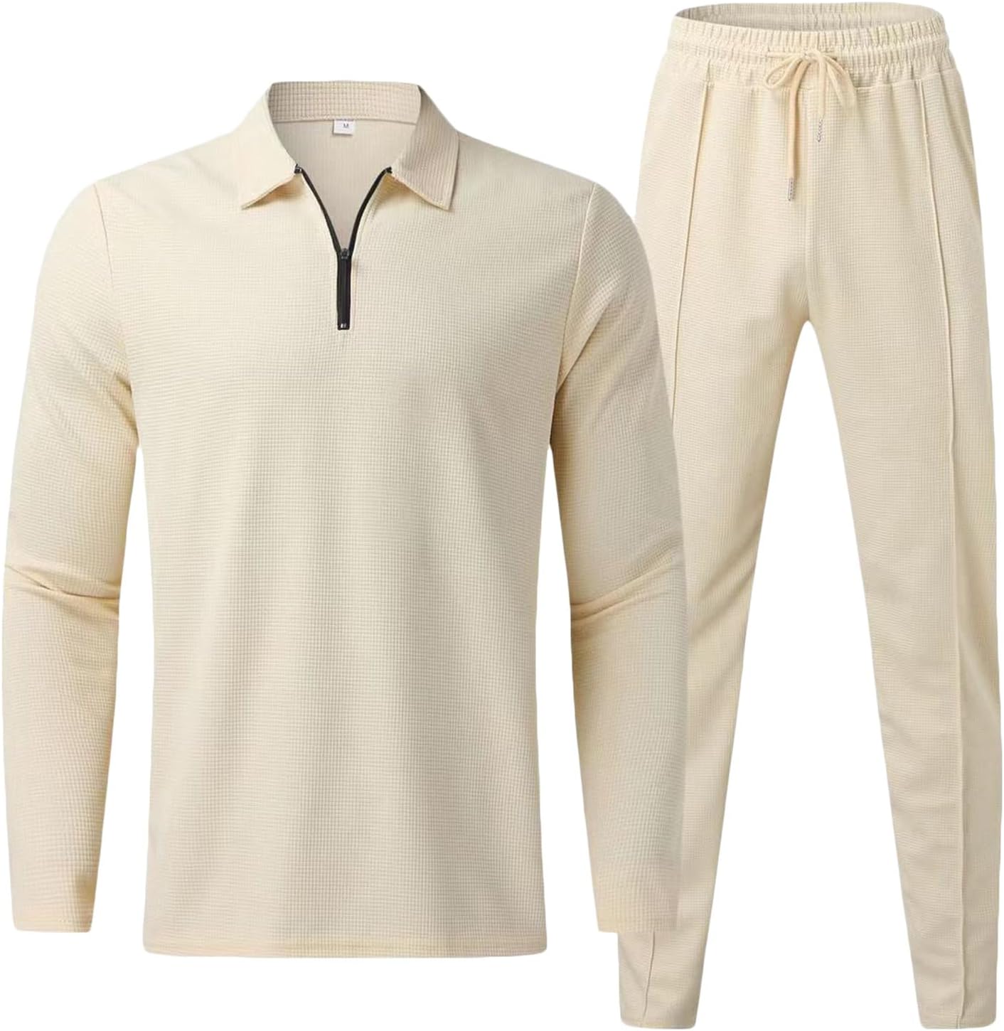 RLEHJN Tracksuit Mens Full Set UK 2 Piece Long Sleeve 1/4 Zip Polos Shirts and Trousers with Pockets Tracksuit Jogging Bottoms Loungewear Sets Sports Track Suit Gym Casual Exercise Running
