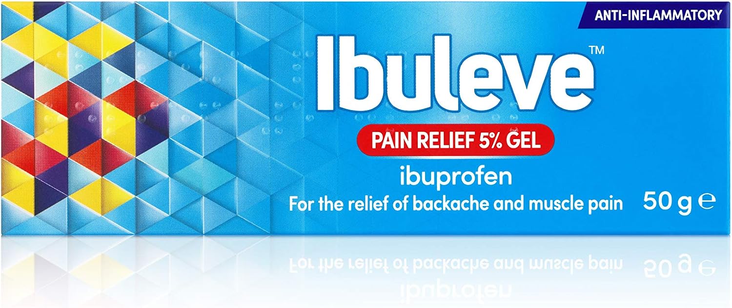 Ibuleve Pain Relief 5% Ibuprofen Gel, Clinically Proven, Anti-Inflammatory Relief for Joint Pain, Sprains, Backache, Muscular Pains and Sports Injuries, 50g