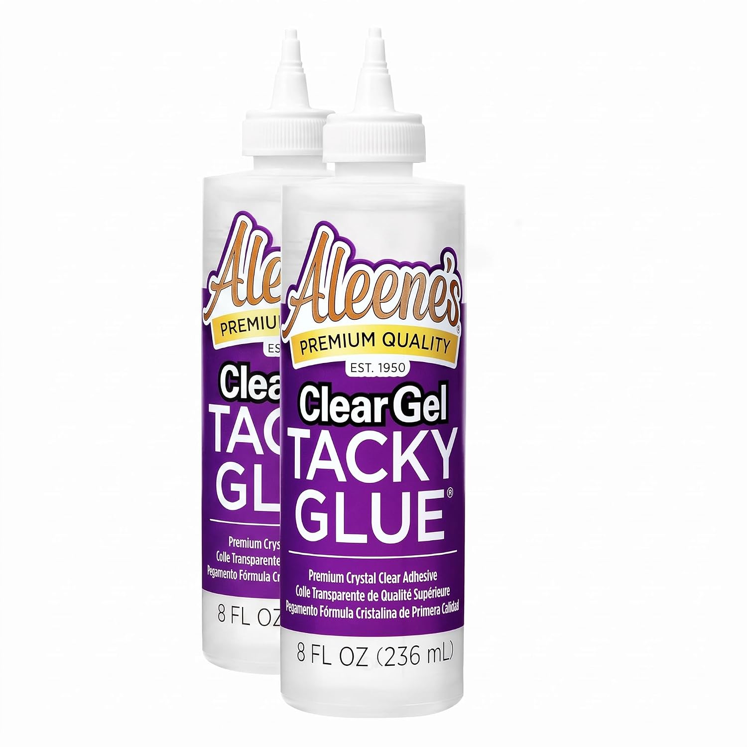 Aleene's Clear Gel Tacky Glue for Crafts, Nontoxic, Applies and Dries Clear, 8 fl oz (Pack of 2)