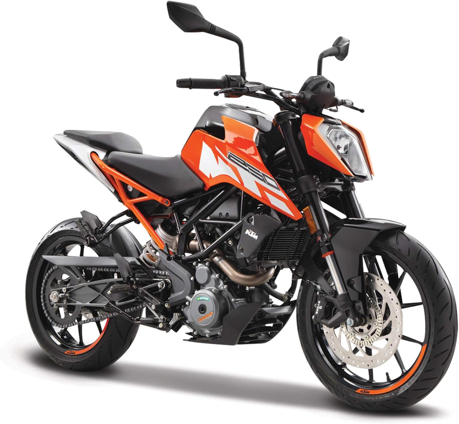 Bburago KTM 250 Duke Motorbike - 1:18 Scale - Incredibly Detailed Die-Cast Replica Collectible Motorcycle, Orange