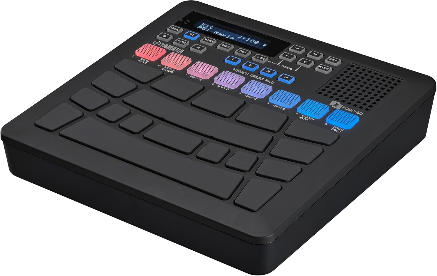 Yamaha FGDP-50 Finger Drum Pad – Advanced Electronic Drum Pad with Ultra-Sensitive Pads, 48 Preset Kits, 1,500 Voices, Built-In Speaker, USB MIDI/Audio, Rechargeable Battery, and AUX In