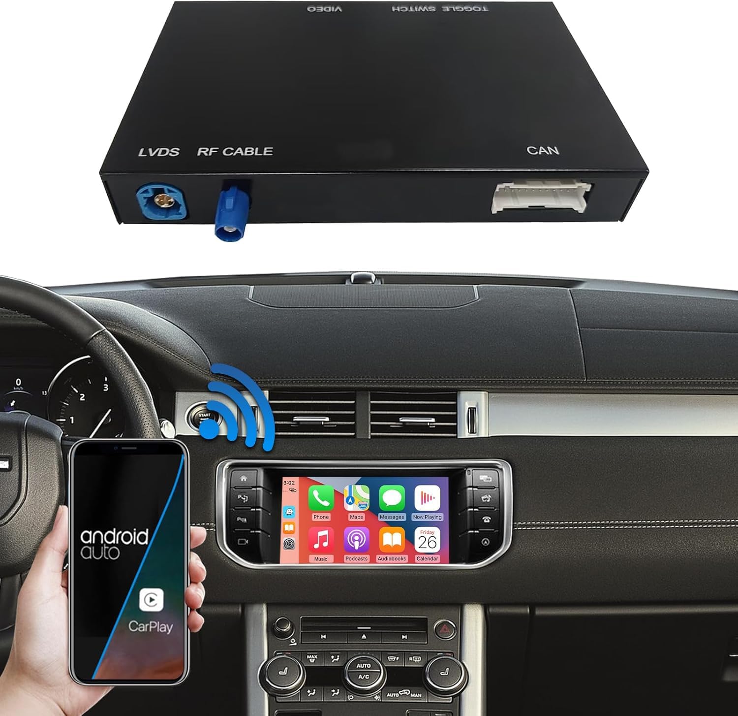 Road Top Wireless CarPlay Interface Decoder for Land Rover