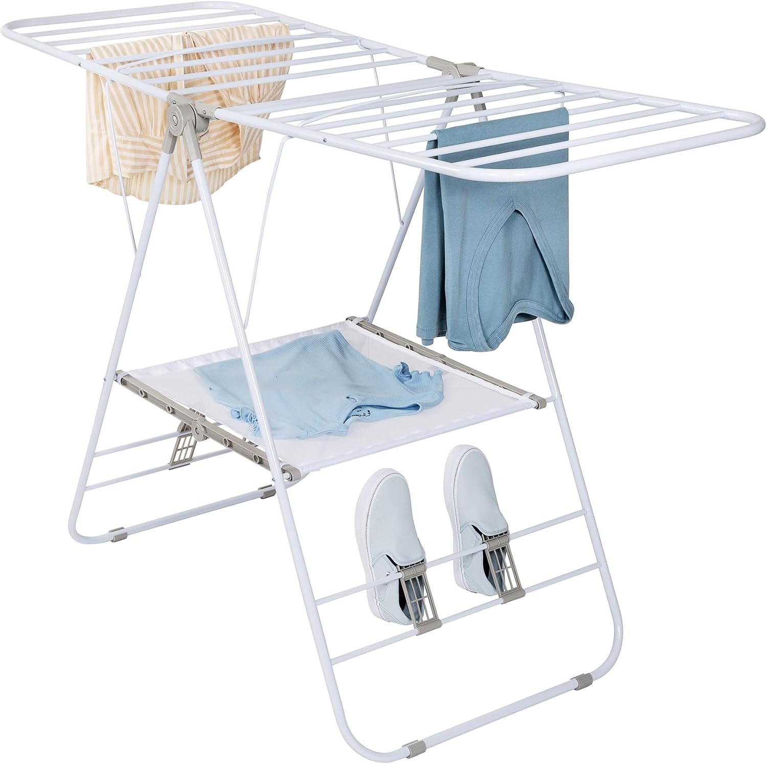 Honey-Can-Do Heavy-Duty Gullwing Clothes Drying Rack, White, 46 Ft