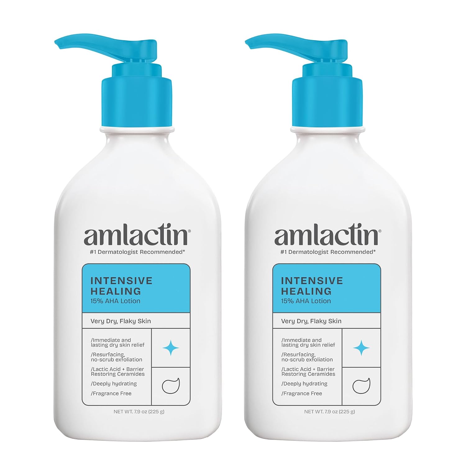 AmLactin Intensive Healing Body Lotion, 15% Lactic Acid, 7.9 oz, 2 Pack