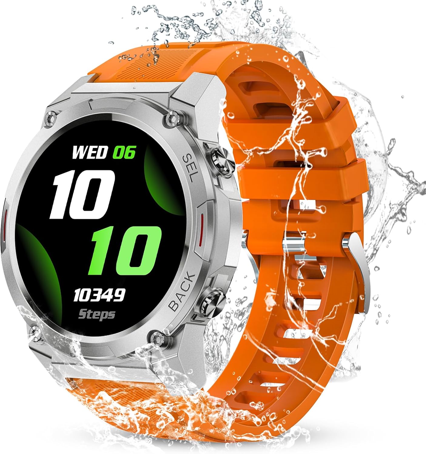 OUKITEL Smart Watch for men, 1.43-inch HD Touchscreen Smartwatch, 400mAh, 24-Hour Blood Pressure/Pulse/Sleep/Pedometer for Android iOS Fitness Watches, IP68 Waterproof, 100+ Sports Features