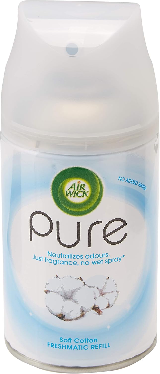Air Wick | Soft Cotton |Automatic Air Freshener |Freshmatic Auto Spray Refill | 250ml| Pack of 4