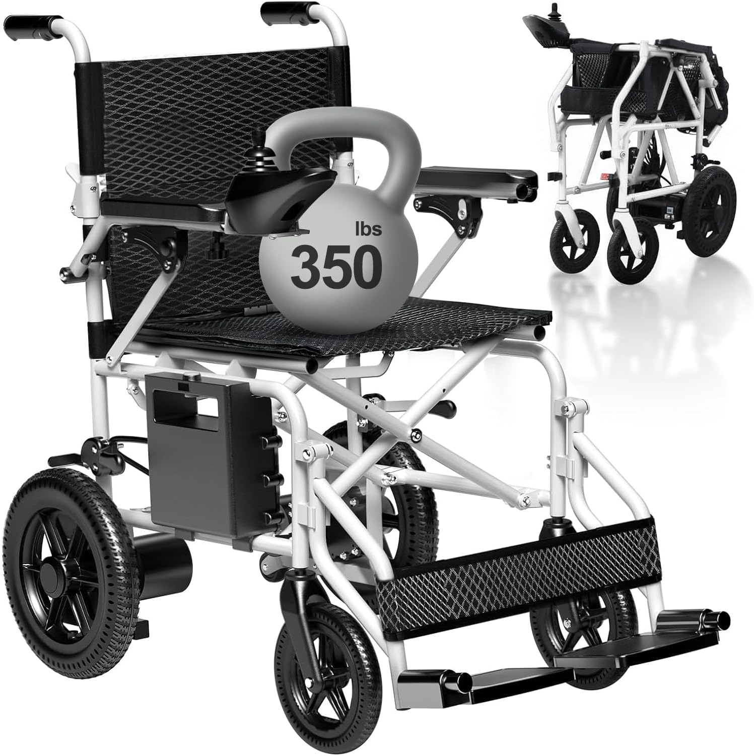 [2025 Upgrade] Hassky 20-Mile Electric Wheelchairs for Adults Lightweight Foldable, All Terrain Motorized Wheelchair for Senior, 330 lb Load-Bearing Portable Power Wheelchair for Traveling