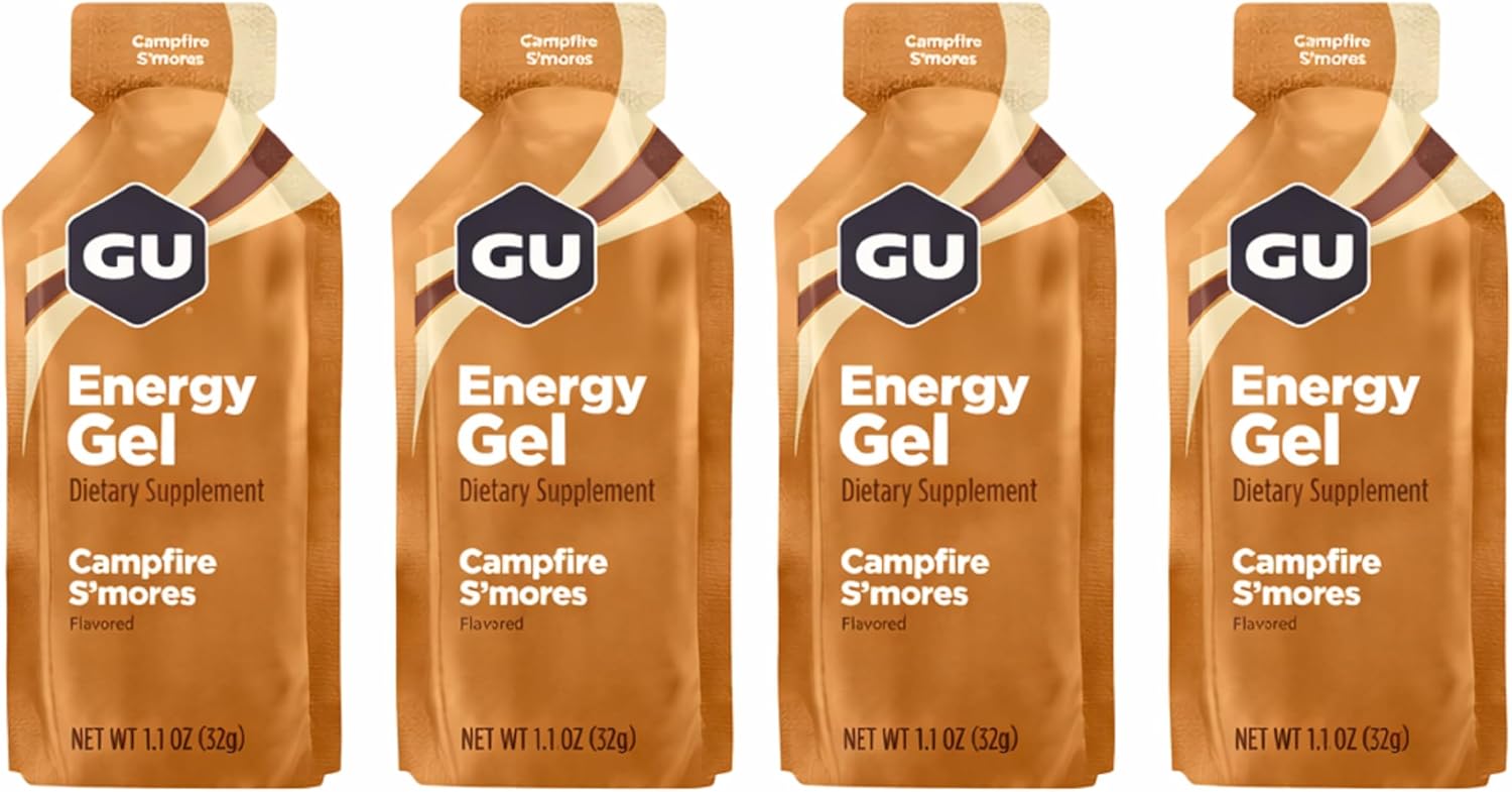 Gu Energy Running Gels - 4 Gel Taster Pack - Sports Energy Gels For Running , Cycling, Triathlon (Campfire S'mores)
