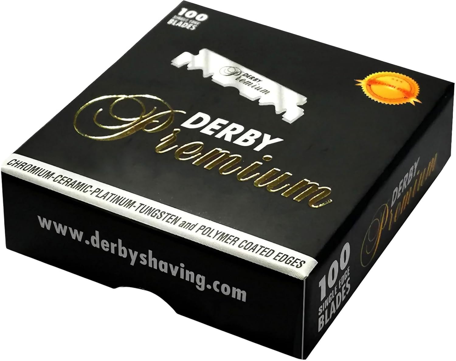 DERBY TOKAI Swedish Steel 100 Half Razor Blades, Premium Black