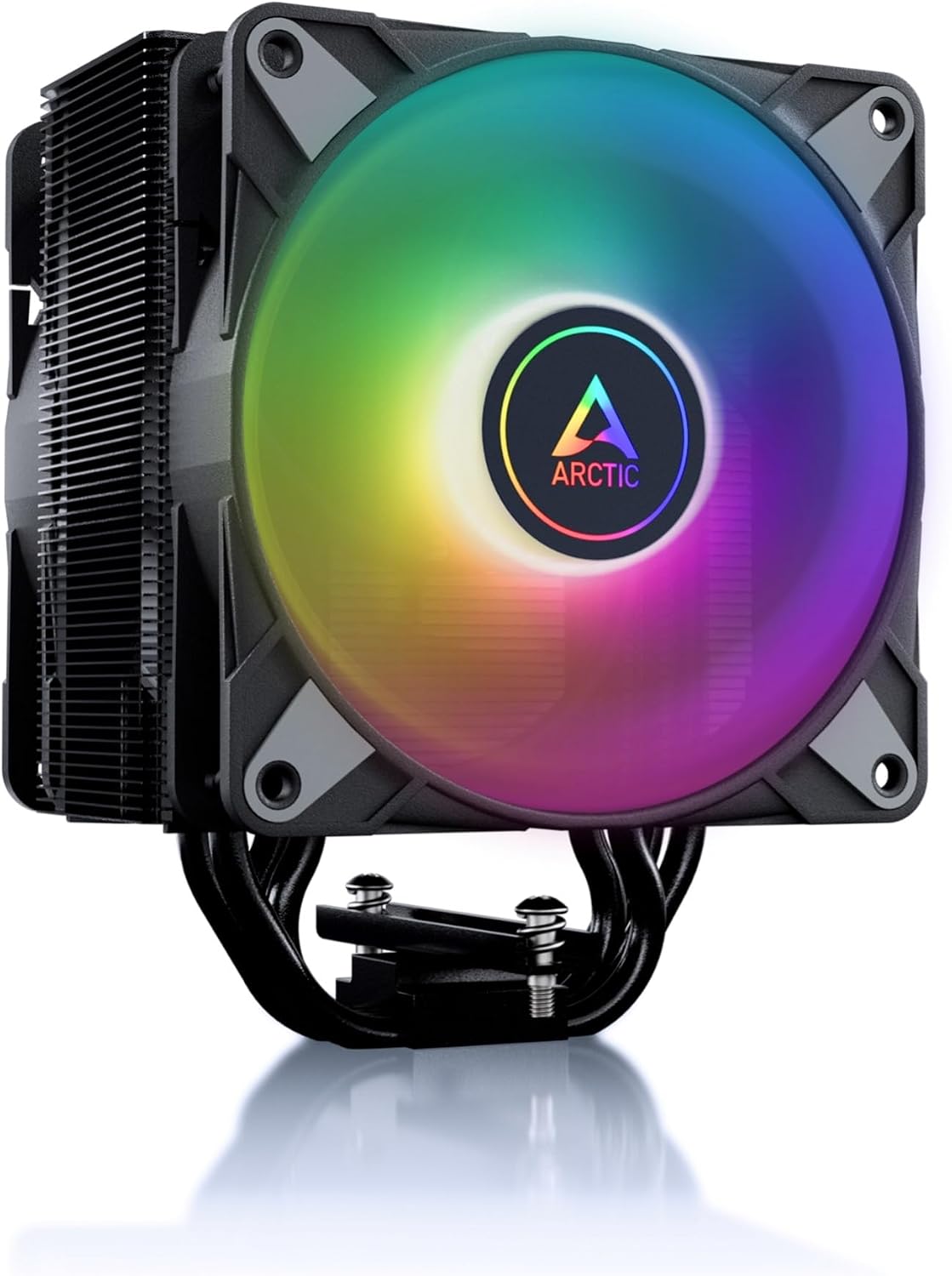 ARCTIC Freezer 36 A-RGB- Single-tower CPU cooler with push-pull, two pressure-optimised 120 mm P fans and ARGB lighting, fluid dynamic bearing, 200-2000 rpm, 4 heatpipes, incl. MX-6- Black
