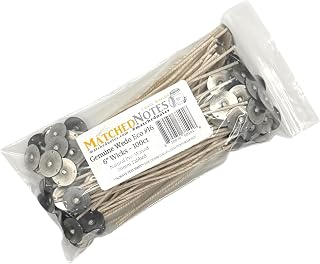 100ct Genuine Eco 16 Candle Wicks - 6" Length - 20mm Wick Tab - Natural Wax Coating - Top Selling Wick