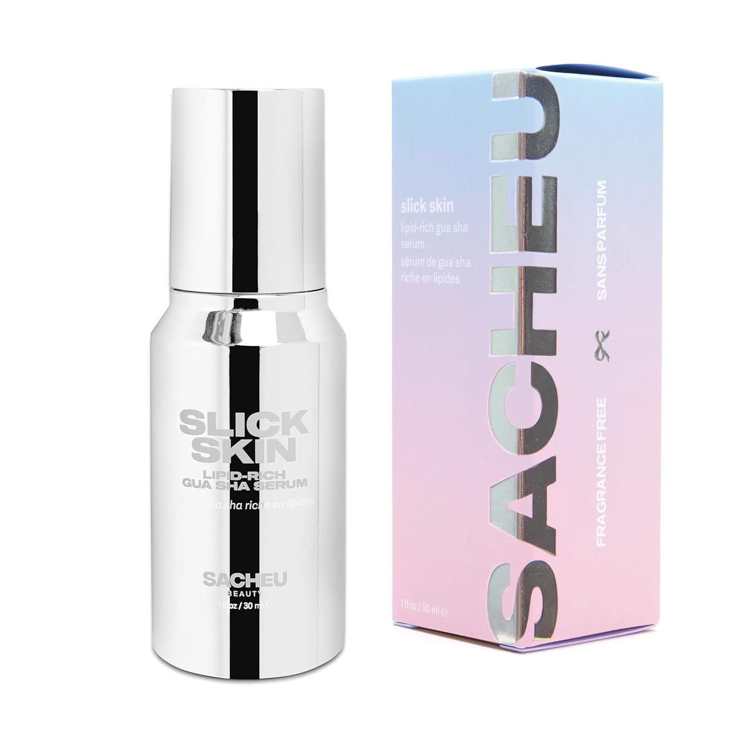 Sacheu Slick Skin Gua Sha Oil — Moisturizing and Anti Aging Squalane Oil for Face and Body Massage, Moisturizing and Hydrating Facial Serum with Essential Lipids — Vegan & Fragrance Free Face, 30 ml