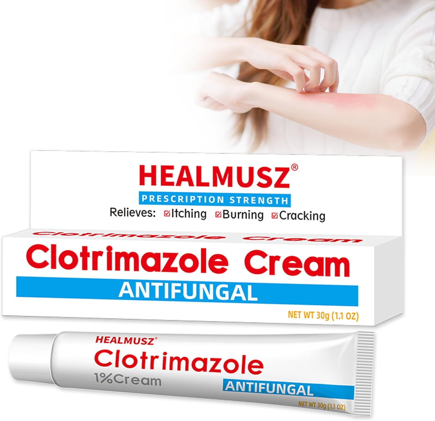 Antifungal Cream for Athlete's Foot & Jock Itch Treatment | Fast-Acting Anti Fungal Skin Cream | Effective Relief Jock Itch, Ringworm, Eczema | Odourless & Non-Greasy (30g)
