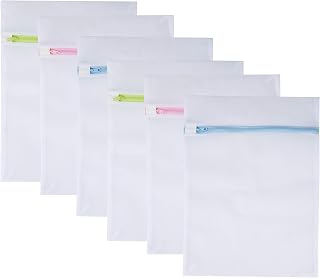 Mesh Laundry Bags 6-Pack Medium 16 x 12 Inch Laundry Wash Bag Colorful Zipper for Delicates, Blouse, Hosiery, Stocking, Underwear, Bra Lingerie, Sweater, Travel Storage Bag