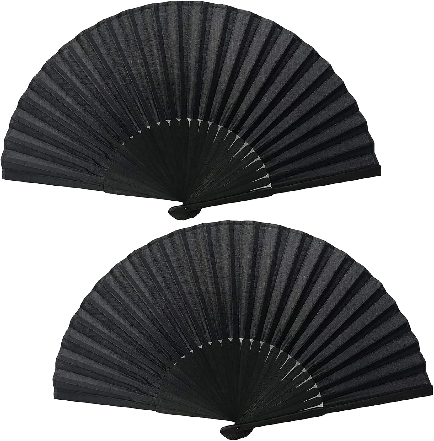 VilaGi 2 Pcs Folding Hand Fans,Handheld Folding Fan,Hand Fan Folding Black Folding Fan for Women Men,Chinese Fan Spanish Fabric Handheld Fan for Cosplay Props Wedding Party Decoration Birthday Gifts