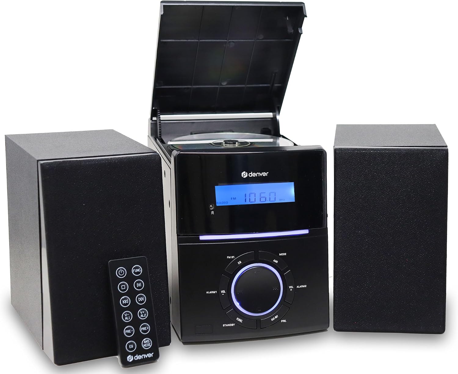 Denver MCA-240 Compact Micro HiFi System with CD, FM Radio & Alarm
