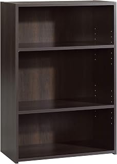 Sauder Beginnings 3 Bookcase/Book Shelf, L: 24.57" x W: 11.50" x H: 35.28", Cinnamon Cherry