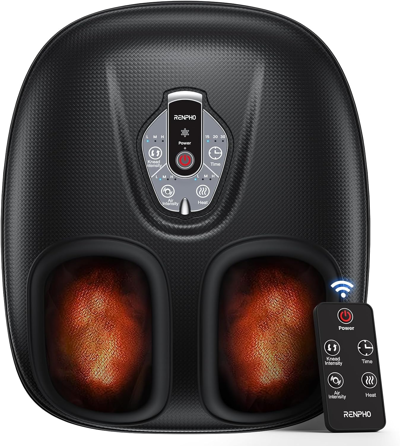 RENPHO Foot Massager Machine with Heat [2025 Upgraded], FSA HSA Eligible, Foot Massager for Plantar Fasciitis, 3 Heat Levels, Fathers Day Dad Gifts for Women Mom, Wireless Control, True Feet Massage