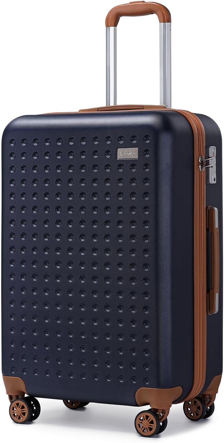 Kono Medium Suitcase 4 Wheels ABS 24" Medium Luggage Suitcases Lightweight Check in Hold Luggage with TSA Lock