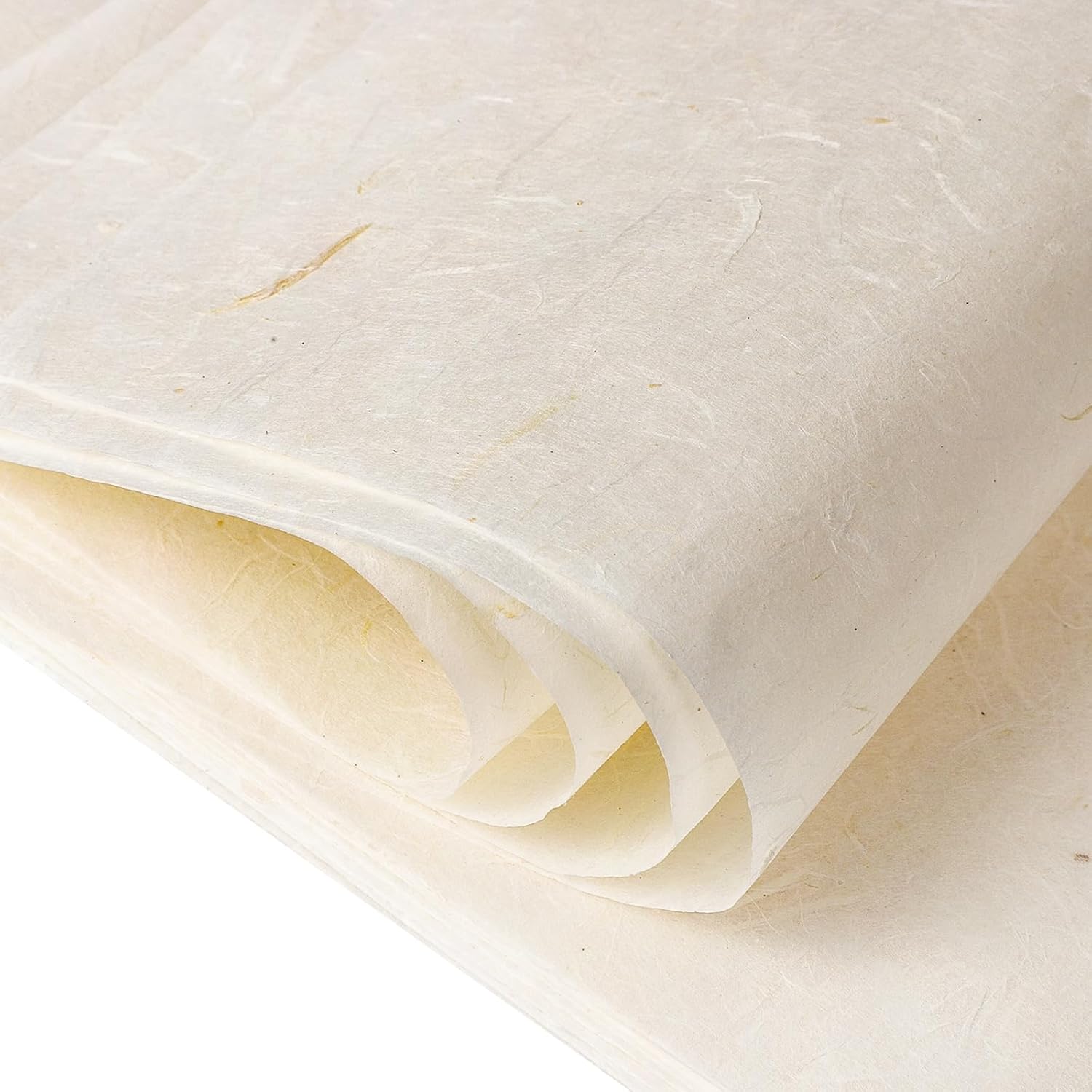60 Sheets Mulberry Paper 8.5 x 11, Rice Paper Handmade Decoupage Sheets for Writing Drawing Scrapbooking and DIY Art Craft （Cream）