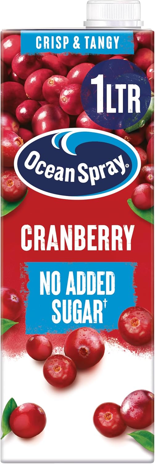 Ocean Spray Classic Cranberry Juice Drink - 1L - No Added Sugar - Natural Sweetened Fruit Juice - No Artificial Colours or Flavours - Low Calorie Drink