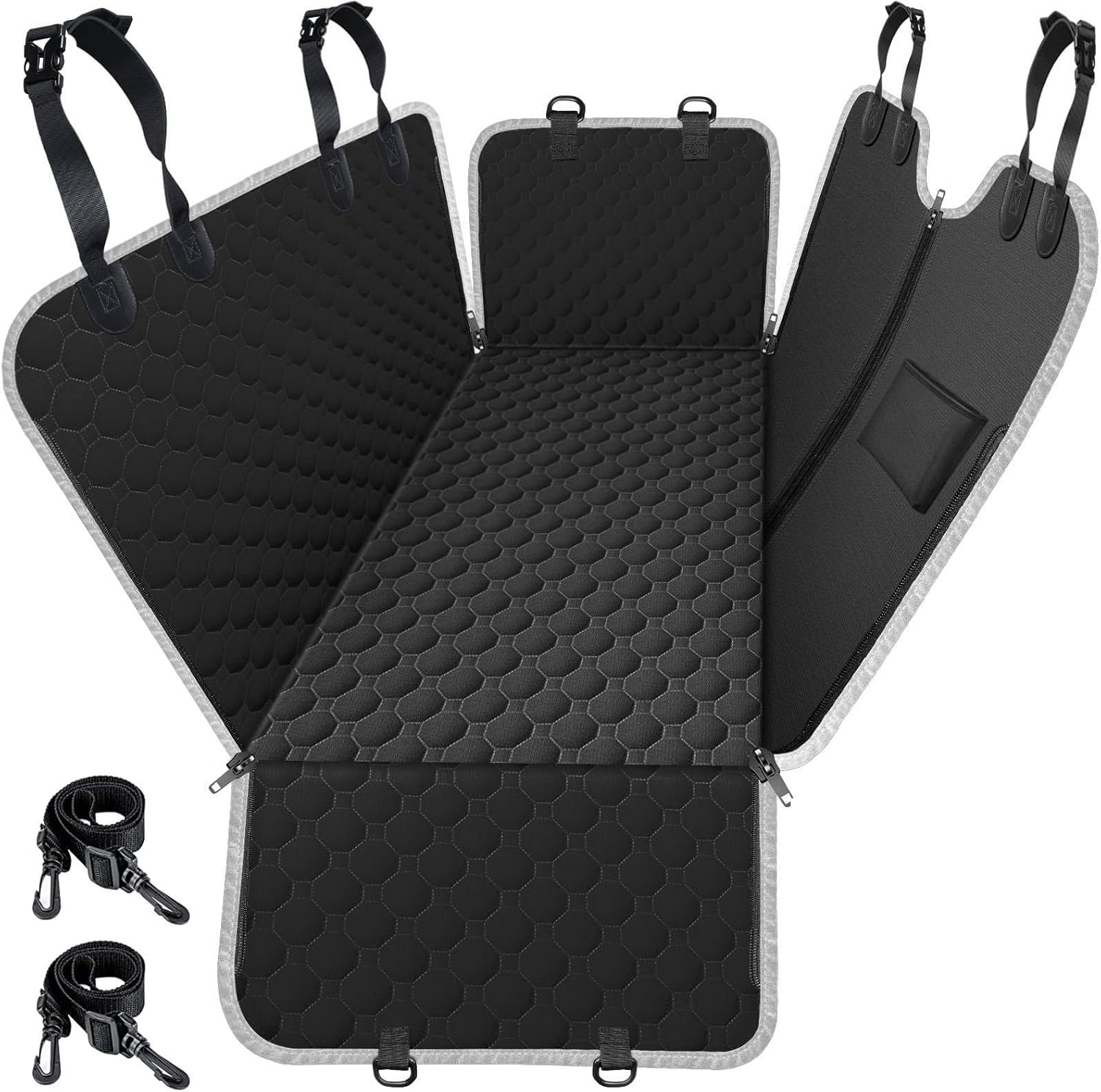 Mancro Dog Car Seat Cover for Back Seat, 2025 Upgraded 600D Heavy Duty Waterproof & Scratch-Resistant Dog Hammock for Car, Back Seat Pet Cover for Dogs with Sedan, Trucks and SUVs, Standard, Black
