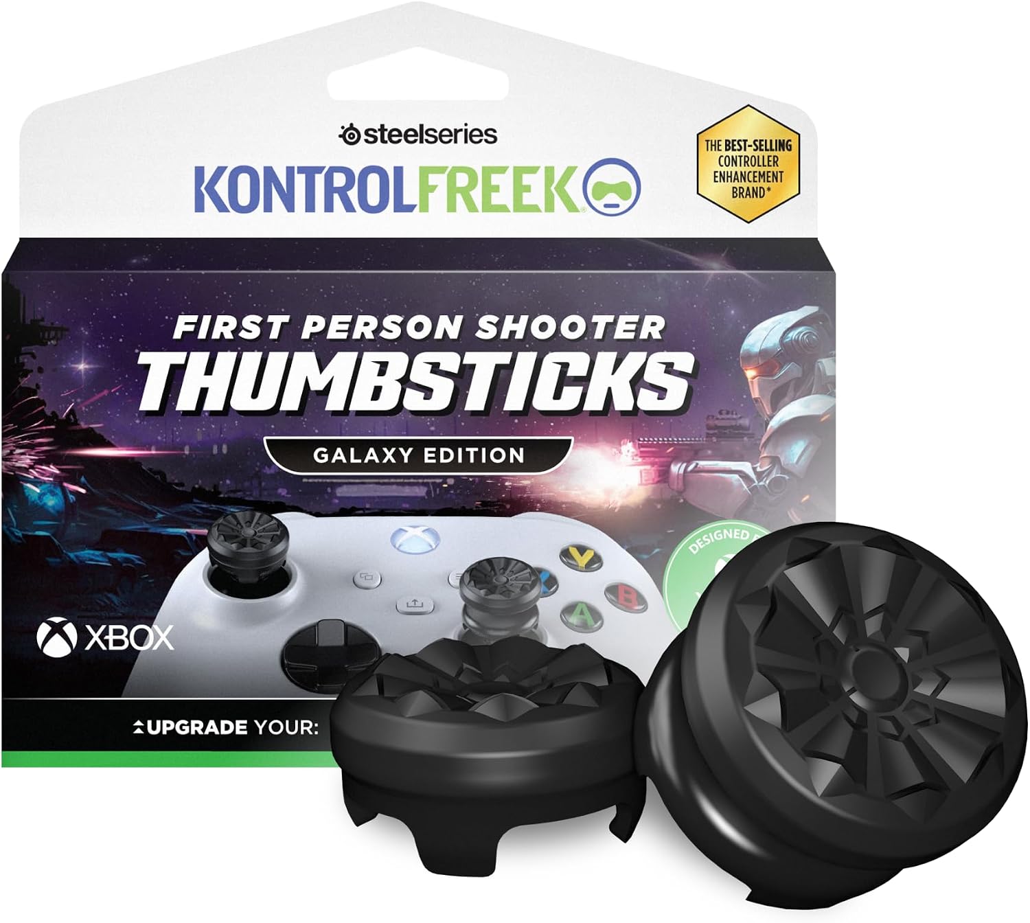 KontrolFreek FPS Freek Galaxy Black for Xbox One and Xbox Series X Controller | 2 Performance Thumbsticks | 1 High-Rise, 1 Mid-Rise | Black (Limited Edition)