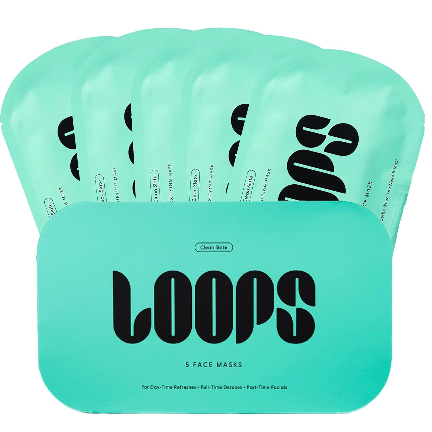 LOOPS Clean Slate - Detoxifying Korean Hydrogel Face Masks, 5pc