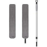 MR.SIGA Flexible Microfiber Long Duster for Gap Cleaning, Stainless Steel Adjustable Handle, Washable Gap Cleaning Duster Gray