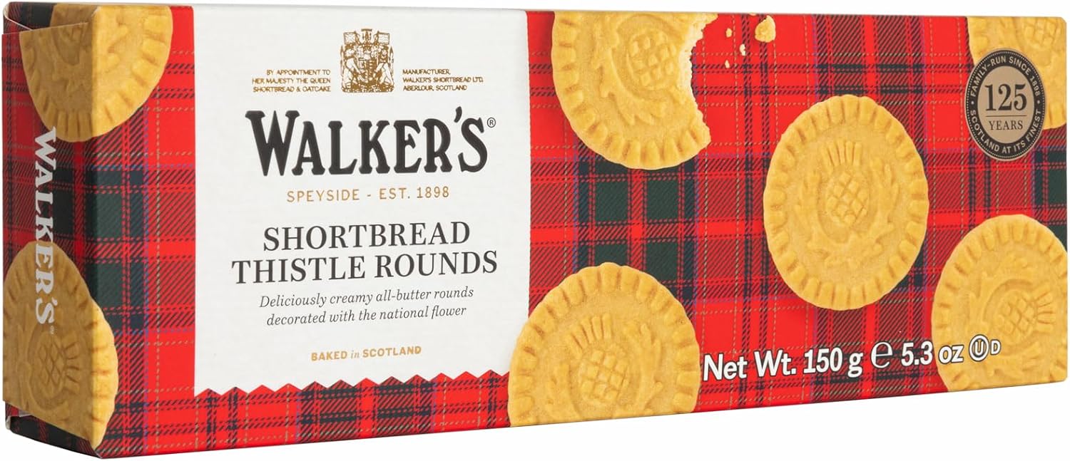 Walker's Shortbread Thistle Rounds – Traditional Pure Butter Scottish Recipe, 150 g