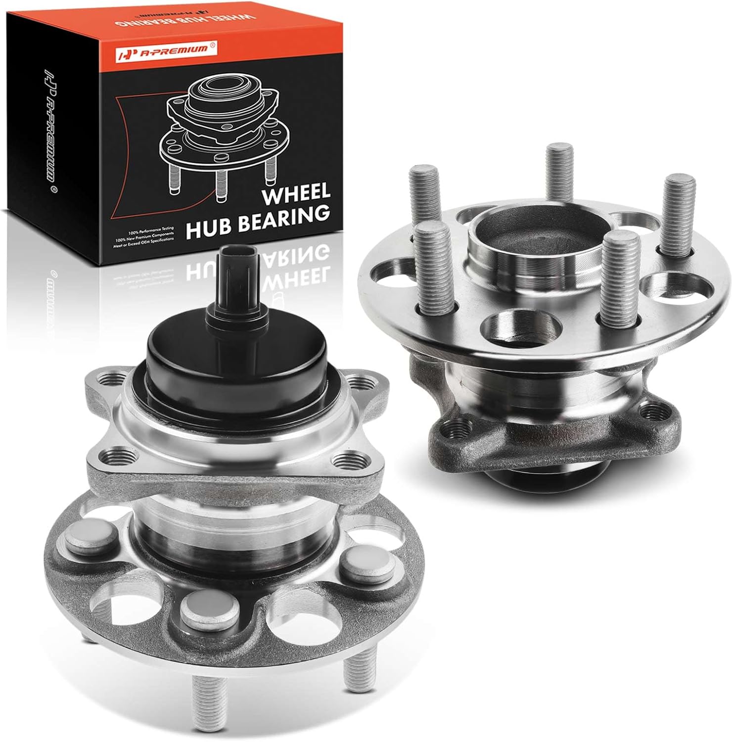 A-Premium 2 x Rear Wheel Bearing and Hub Assembly with ABS & 5-Lug Compatible with Toyota Corolla 2019-2023, Prius 2016-2022, Prius Prime 2017-2022 & Lexus CT200h 2011-2017