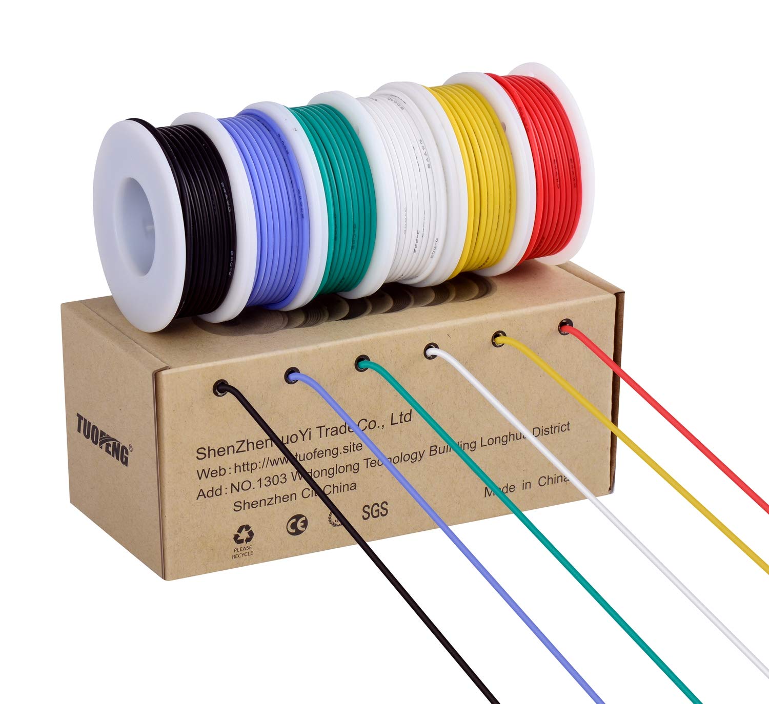 18 Gauge Wire Spool 13.2ft / 4m Each 6 Colors,18 AWG Stranded Wire Hook up Wire Kit, Silicone Rubber Insulated/Tinned Copper/Flexible/18AWG Wire for Automotive Wiring