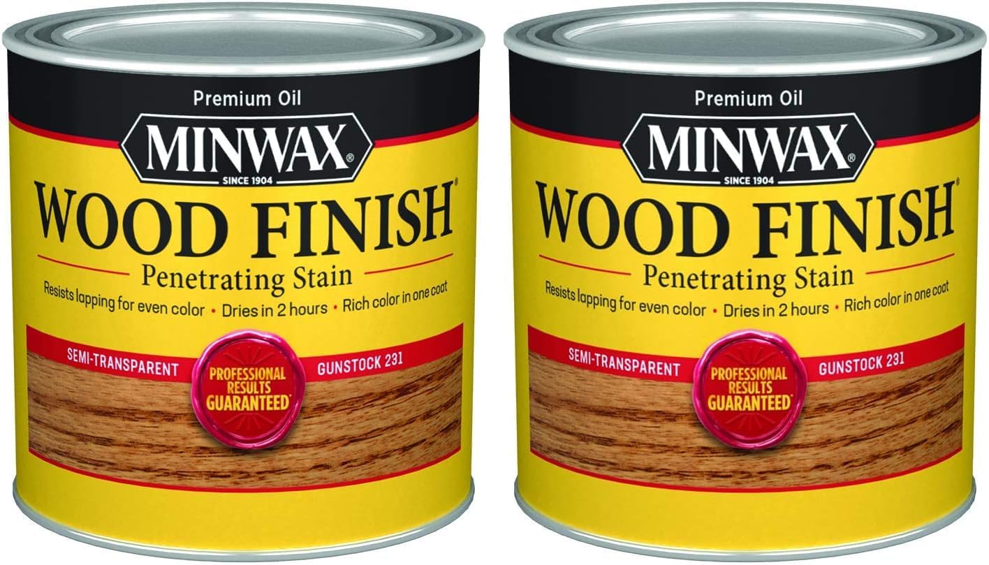 Minwax 223104444 Wood Finish, Gunstock, 1/2 Pint (Pack of 2)