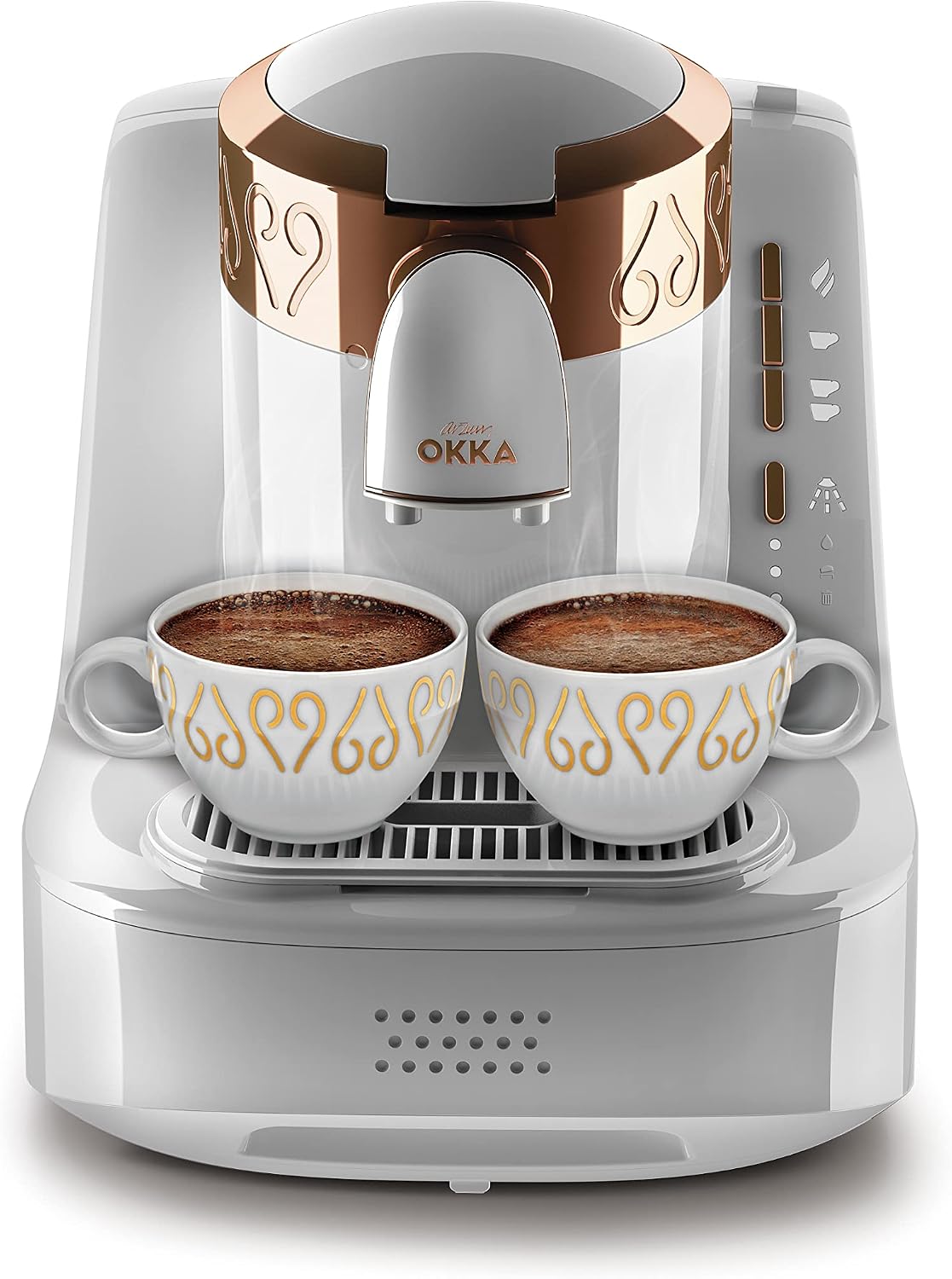 ARZUM OK001-W Automatic Turkish Coffee Machine, Plastic, 710 W, White
