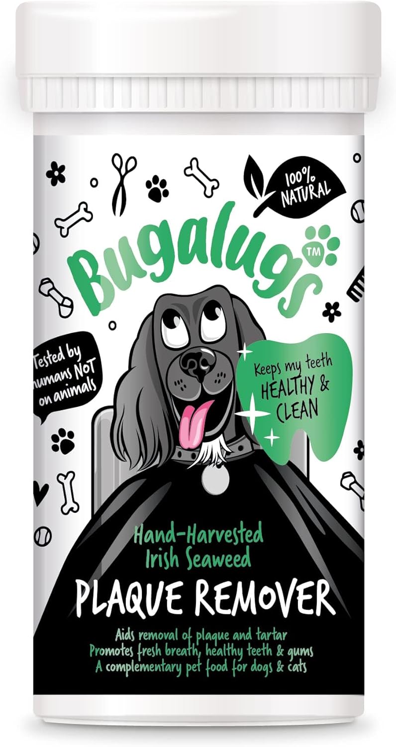 BUGALUGS Plaque Off Remover for Dog 70g Teeth & Bad Breath 100% Natural | Plaque Off Dogs No Need for Dog Toothbrush or Dog Toothpaste | Remove Dog Bad Breath & Plaque Remover for Dogs & Cats (70g)