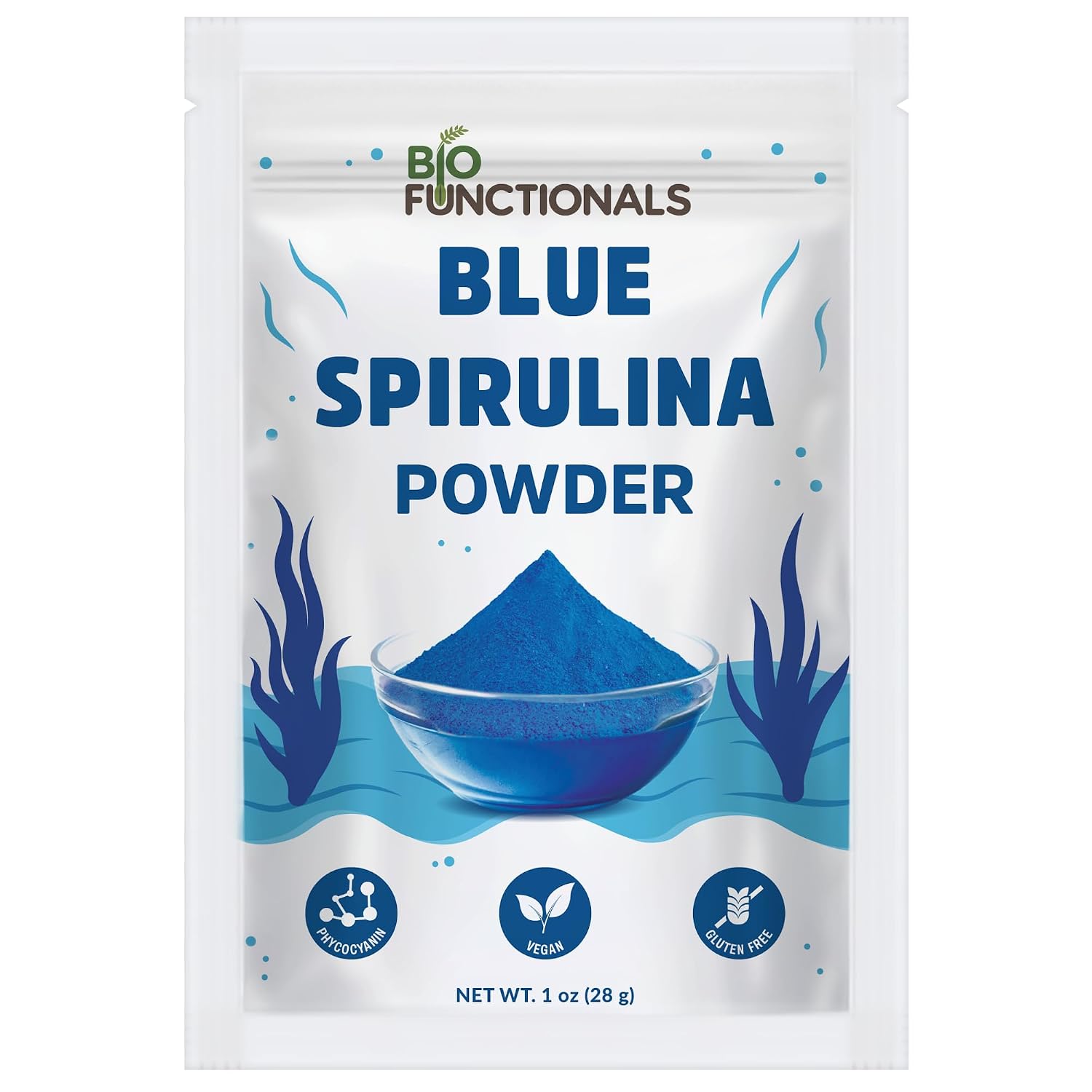 Blue Spirulina Powder 1 oz Espirulina Natural Blue Food Coloring, Phycocyanin Extract, Vegan Superfood Perfect for Smoothie, Baking, Energy Bar