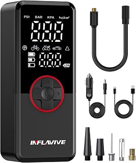 Tire Inflator Portable Air Compressor, Electric Air Pump for Car Tires with Pressure Gauge, 3X Faster Portable Tire Inflator for Car with Deflation Mode, 150PSI Bike Tire Pump for Car, Motor Bike Ball