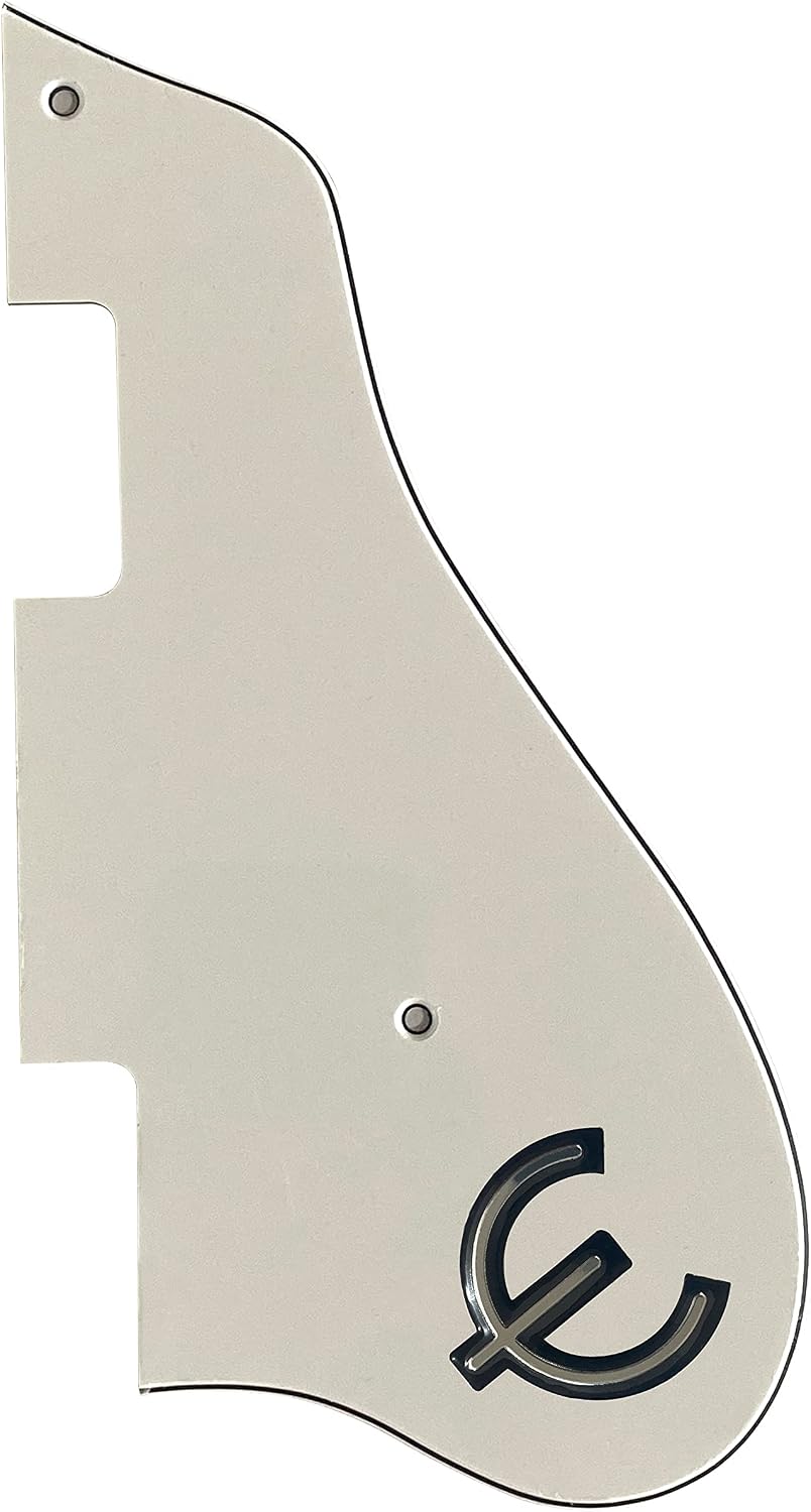 Custom For Epiphone Casino Jazz Style Guitar Pickguard Scratch Plate & E Logo (3 Ply White)