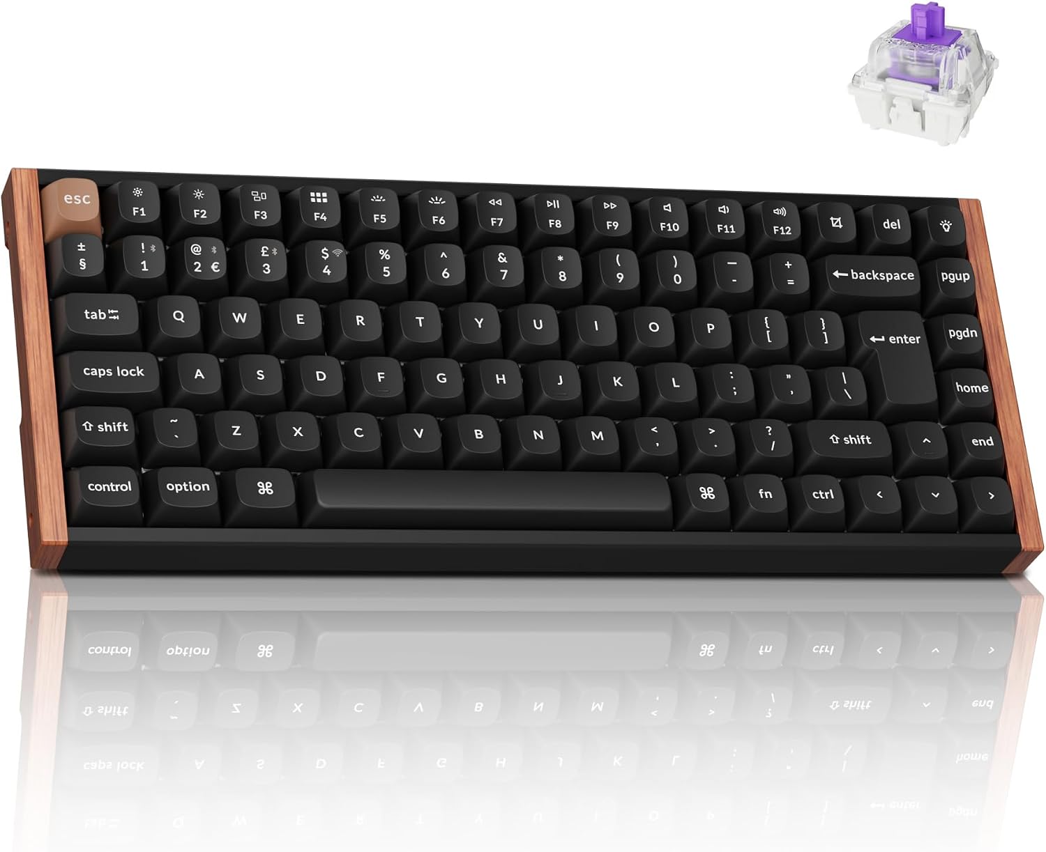 Keychron K2 HE Wireless Mechanical Keyboard - Hall Effect Magnetic Linear Switch, Rapid Trigger, 2.4GHz/Bluetooth 5.2/USB-C, QMK/Launcher, Aluminium & Wood, Hot-Swap RGB(Mac/Windows/Linux), UK Layout