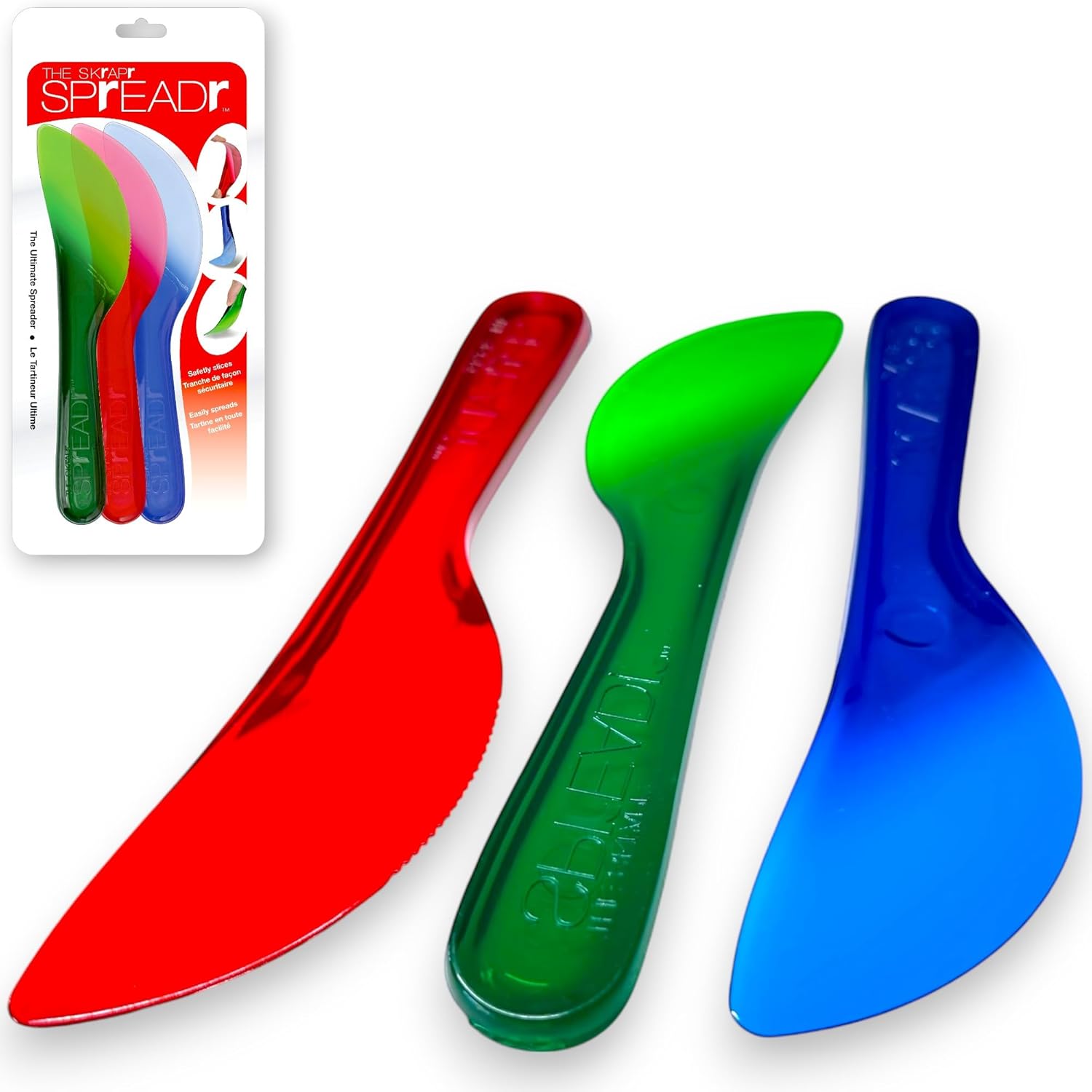 Spreaders - Flexable Spreading Knives, 3 Pack- Spread Butter, Peanut Butter, Cream Cheese and Jams - Kid Safe - Prefect for playdoh and Crafts (Multi-Color)
