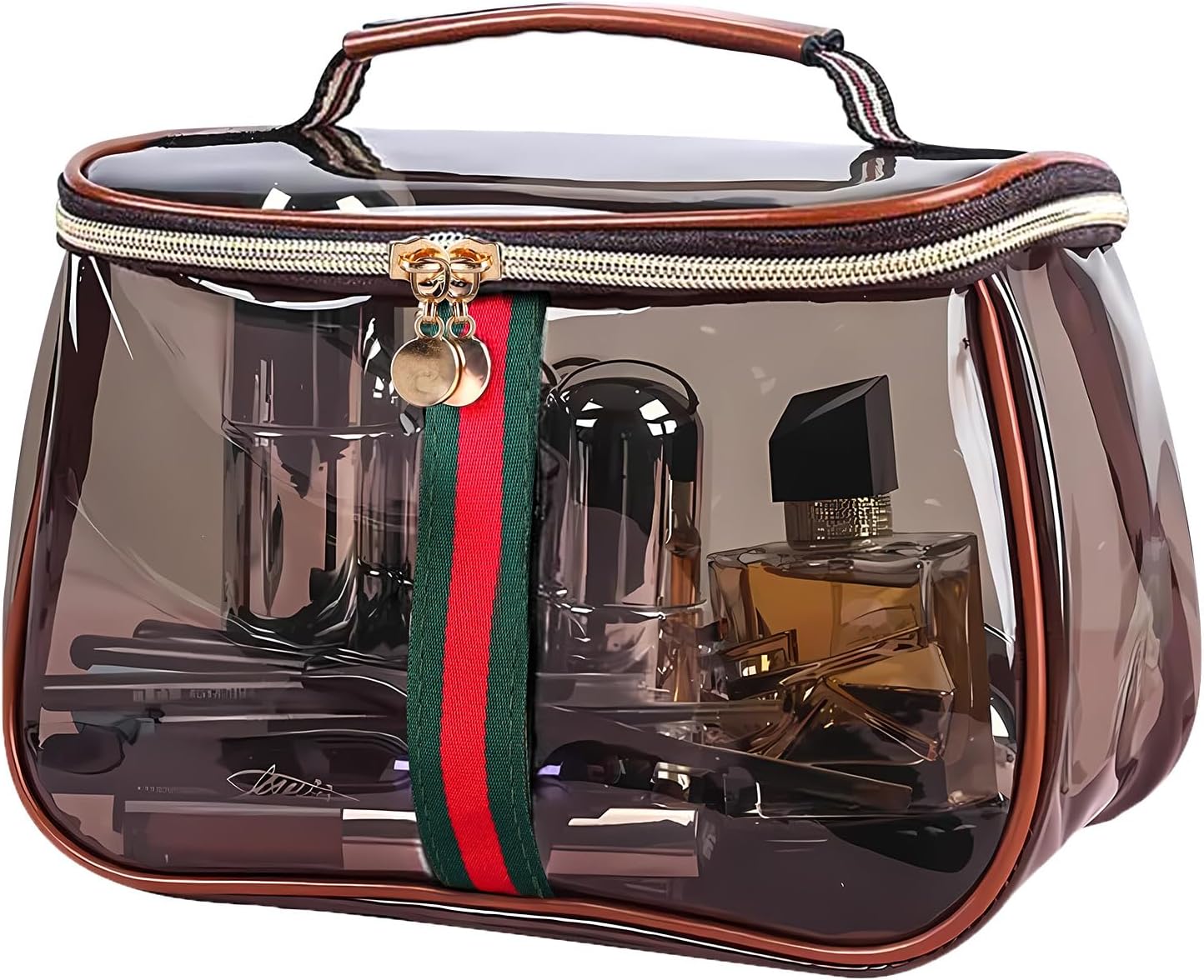 New Retro Vintage Vanity Bag, Women's Portable Waterproof Transparent Storage Bag, Large-Capacity Travel Retro Storage Bag, Women's Travel Cosmetic Bag.