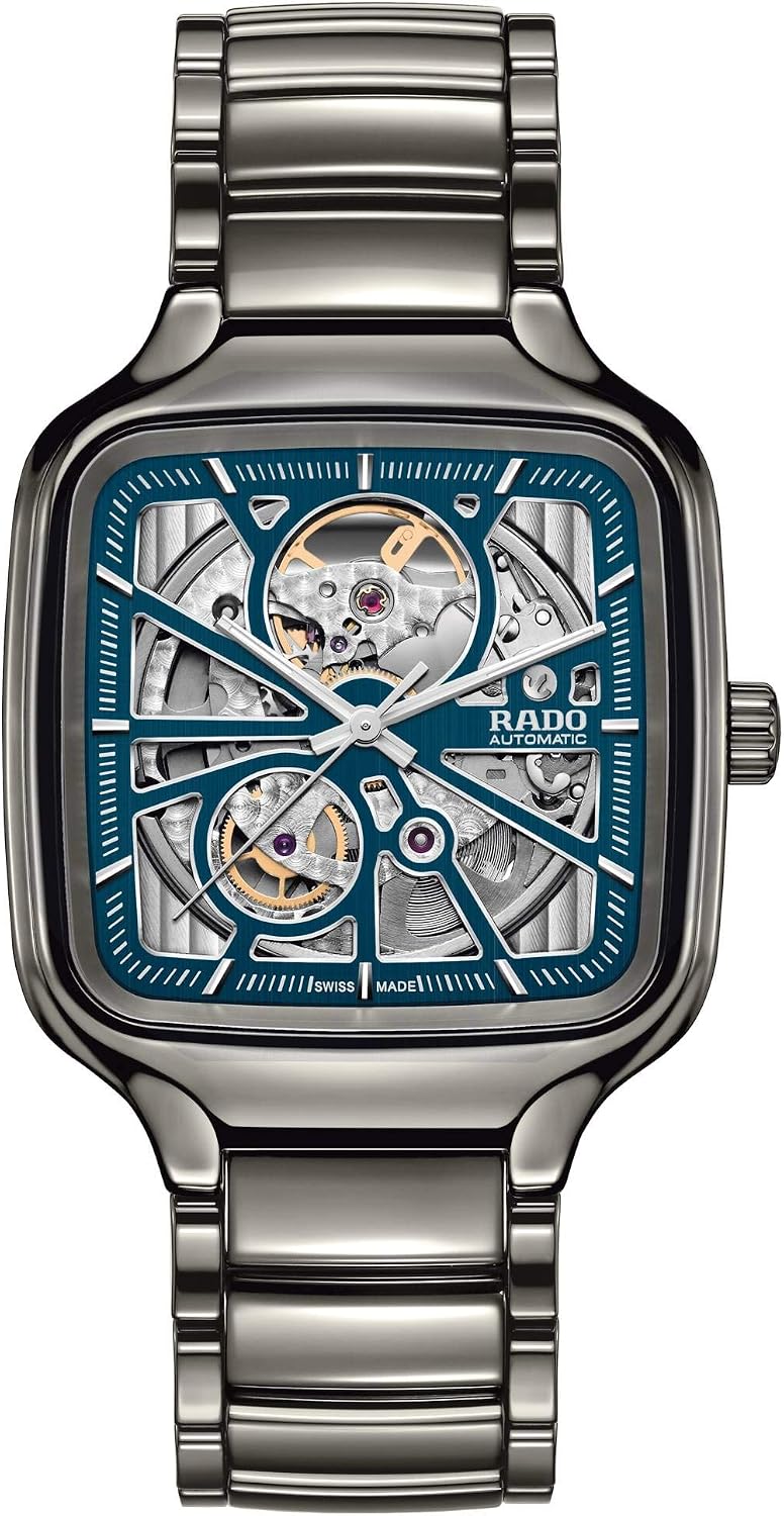Rado True Square Swiss Automatic Watch with Ceramic Strap, 21 (Model: R27083202), Silver