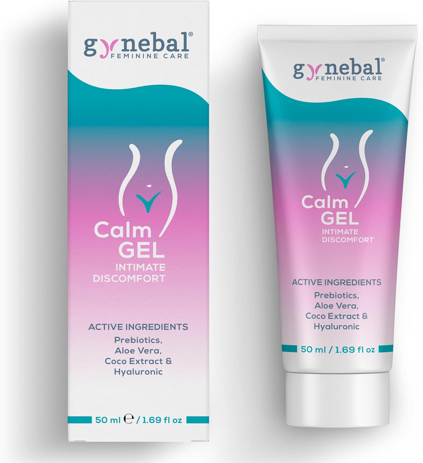 GYNEBAL Calm PREBIOTICS Gel for External use - 50 ml - Vulvar moisturiser Gel That Relief Womens Intimate uncomfortableness, Dryness, Itch…. - with prebiotics to Protect Intimate Flora