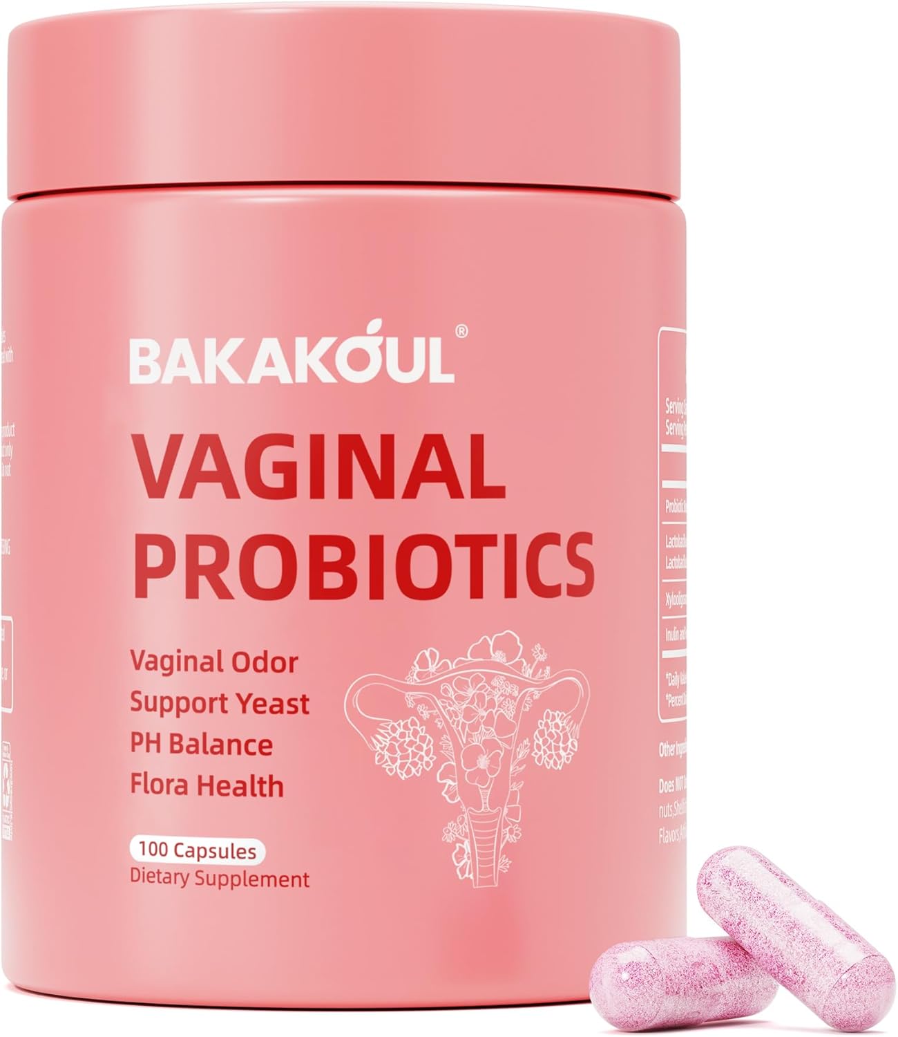 Vaginal Probiotic with Prebiotics & Lactobacillus Probiotic Blend pH Balance for Women,Vaginal Health Supplement,Reduce Vaginal Odor & Vaginal Flora,100 Count (Pack of 1)
