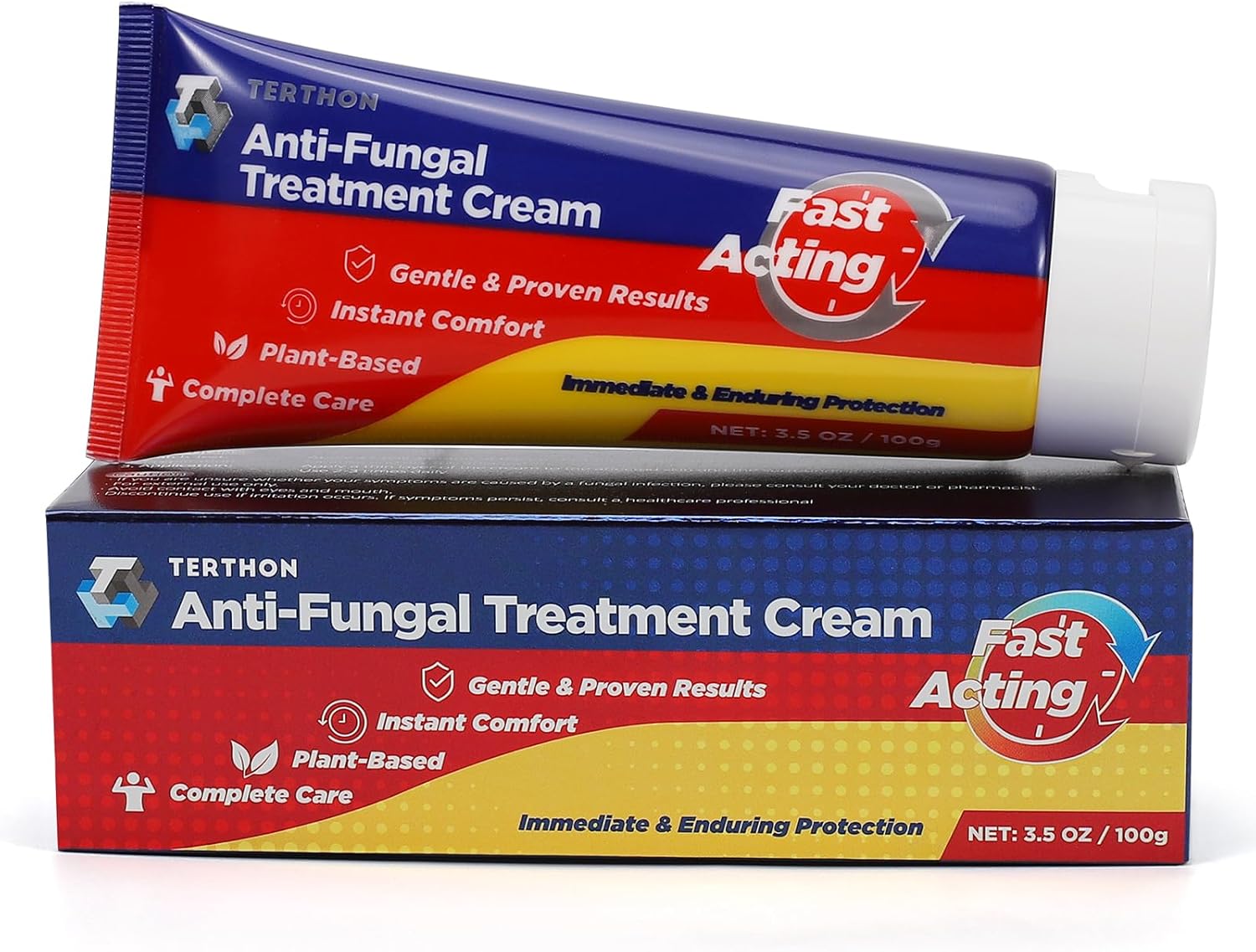Terthon Herbal Antifungal Cream: Treatment for Ringworm, Jock Itch, Athlete’s Foot & Fungal Skin Infections – Natural, Fast-Acting Formula for Adults and Kids (100g (1 Pack))