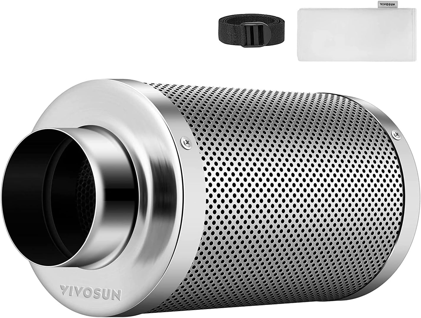VIVOSUN 4 Inch Air Carbon Filter Odor Control with Australia Virgin Charcoal for Inline Fan, Grow Tent Odor Scrubber, Pre-filter Included, Reversible Flange 4" x 14"