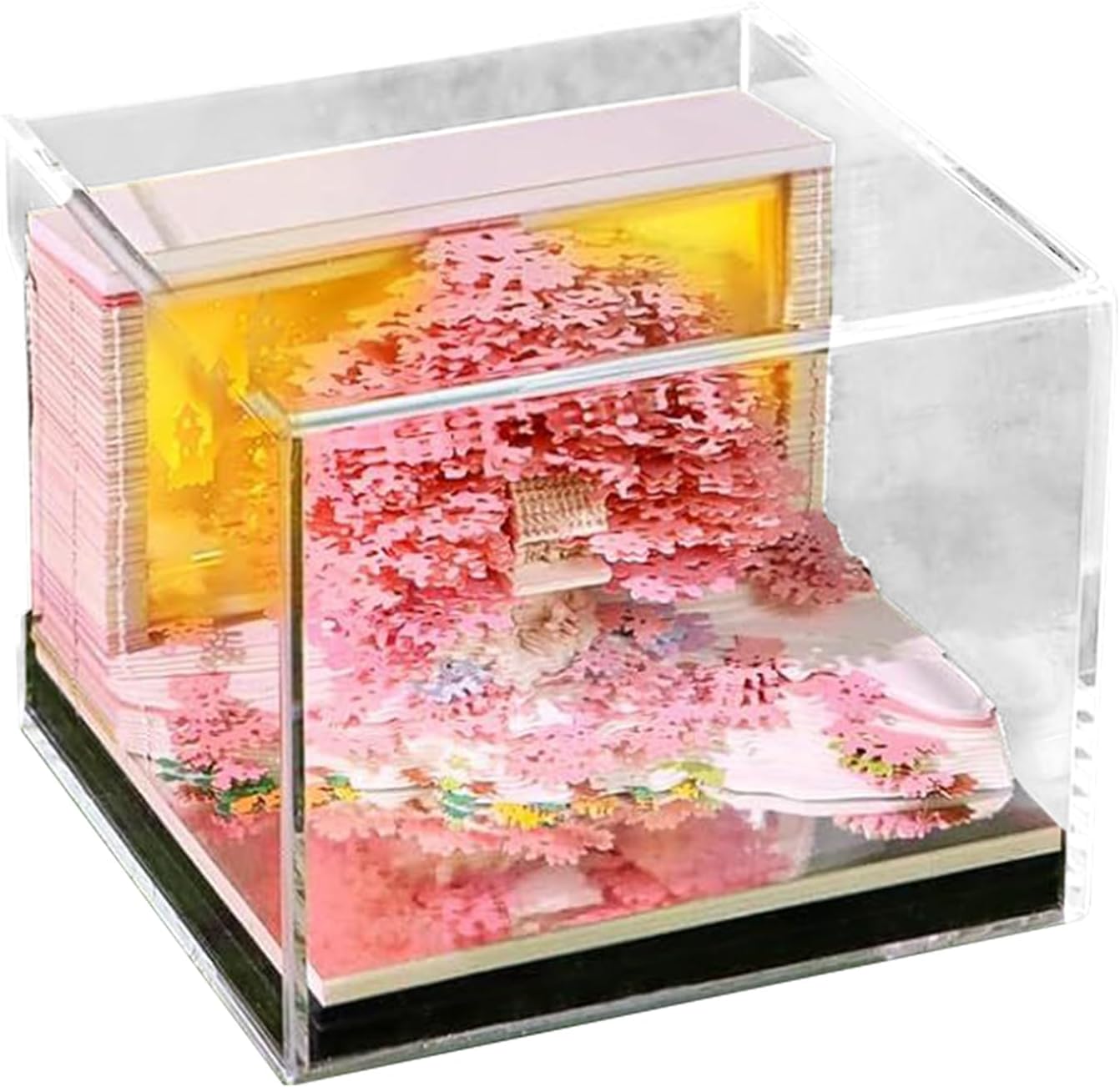 Opilroyn 3D Calendar 2026-3D Sculpture Calendar 2026 - Carving Nature Theme Flower Tree House Design Notepad for Classroom Home Holiday School Workout
